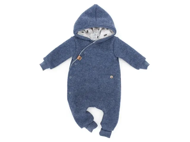 Walkoverall Wollwalk Anzug Baby Kinder jeansblau