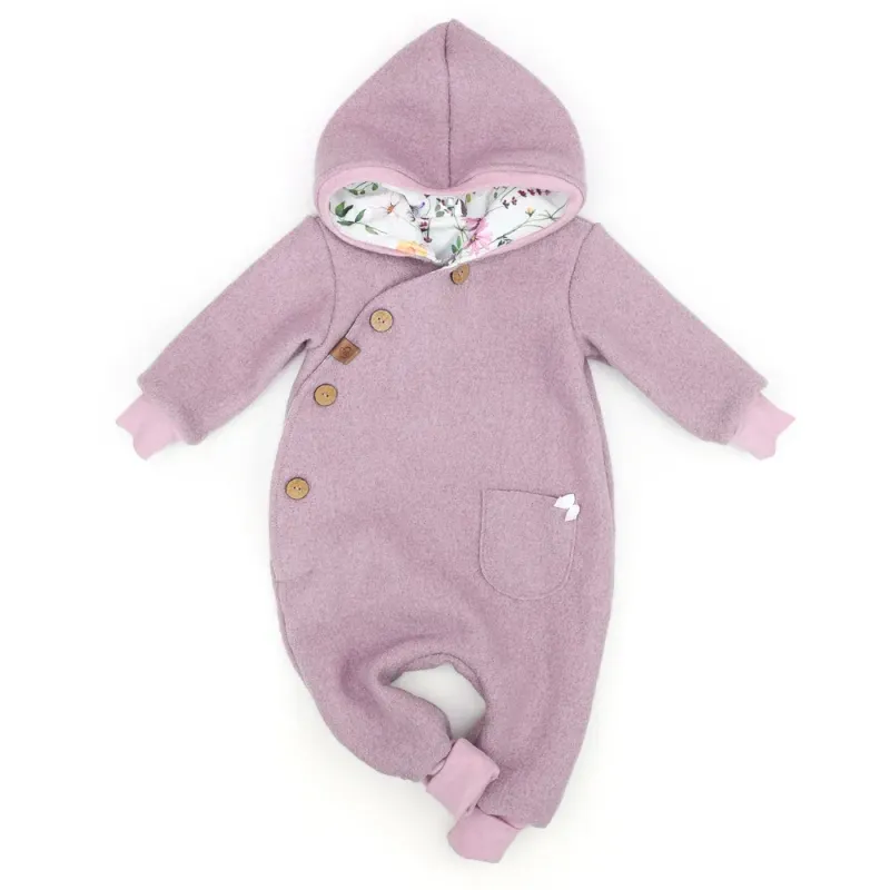 Walkoverall Wollwalk Anzug Baby Kinder puderrosa rosé