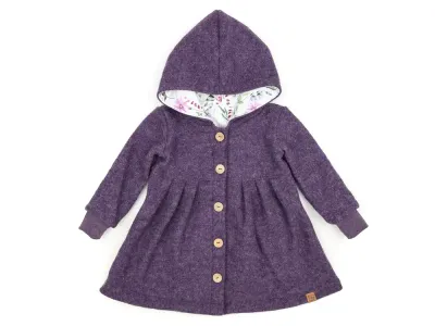 Walkmantel Wollwalk Mantel Mädchen Kinder Meilisu aubergine lila