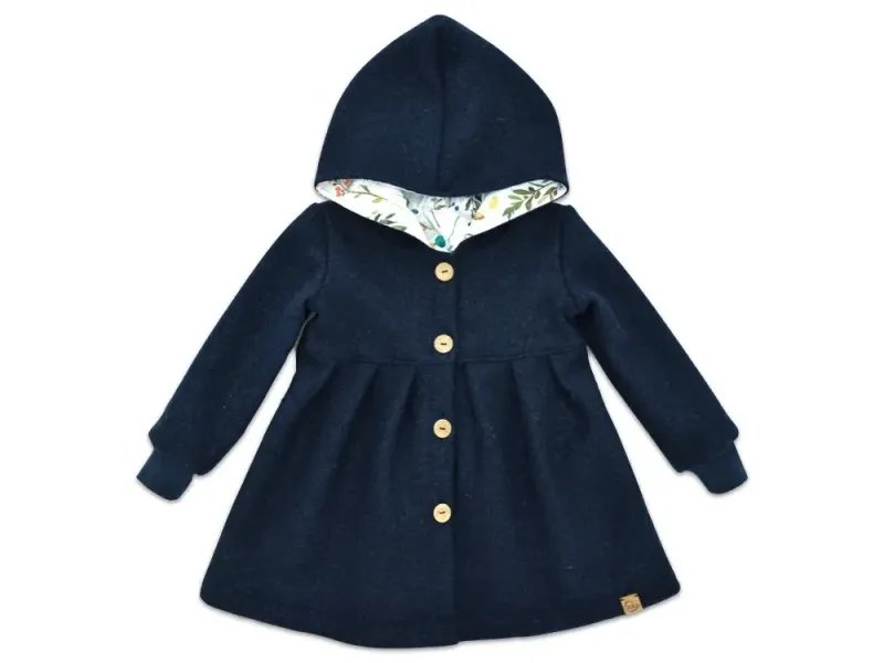 Walkmantel | marine Walkmantel Wollwalk Mantel Mädchen Kinder Meilisu marine dunkelblau