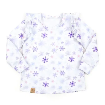 Langarmshirt mit Rüschen | Schneeflocke