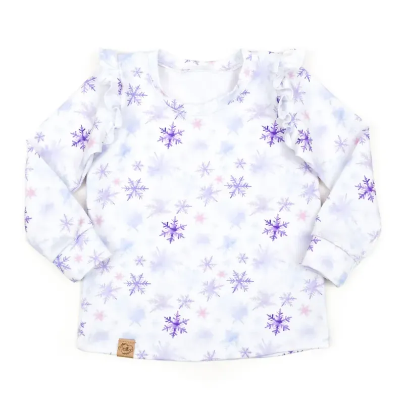Langarmshirt mit Rüschen | Schneeflocke