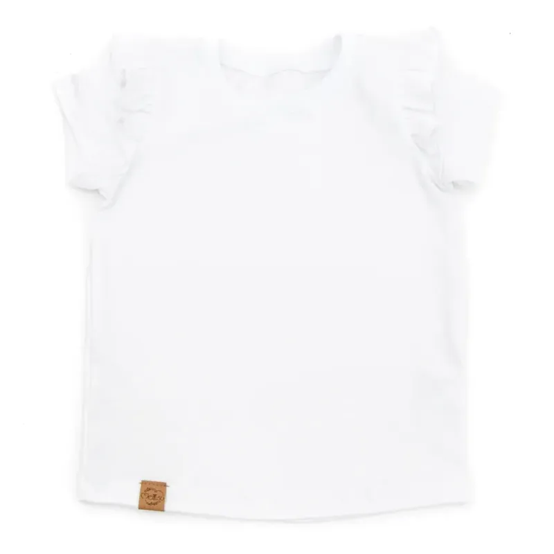 T-Shirt mit Rüschen | weiß