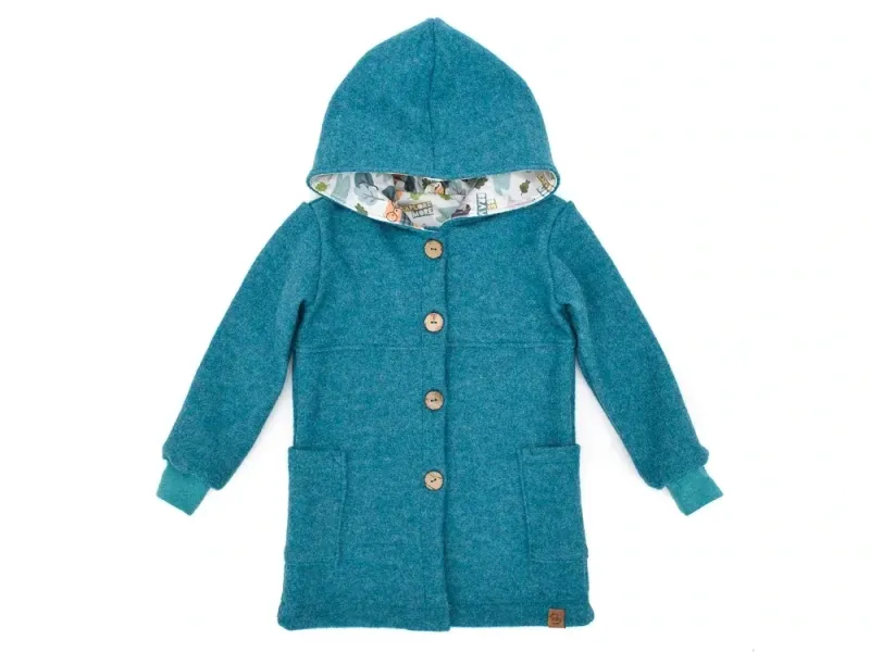 Walkmantel | petrol meliert | gerade Walkmantel Wollwalk Mantel Mädchen Kinder Jungs Meilisu petrol türkis
