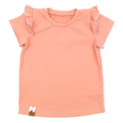 T-Shirt mit Rüschen | apricot