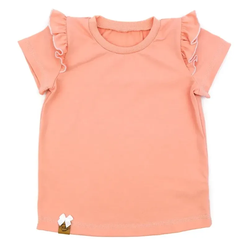 T-Shirt mit Rüschen | apricot