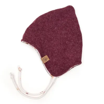 Walkmütze mit Zipfel | bordeaux meliert