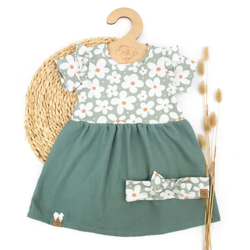 Set | Daisy mint | Kleid & Haarband