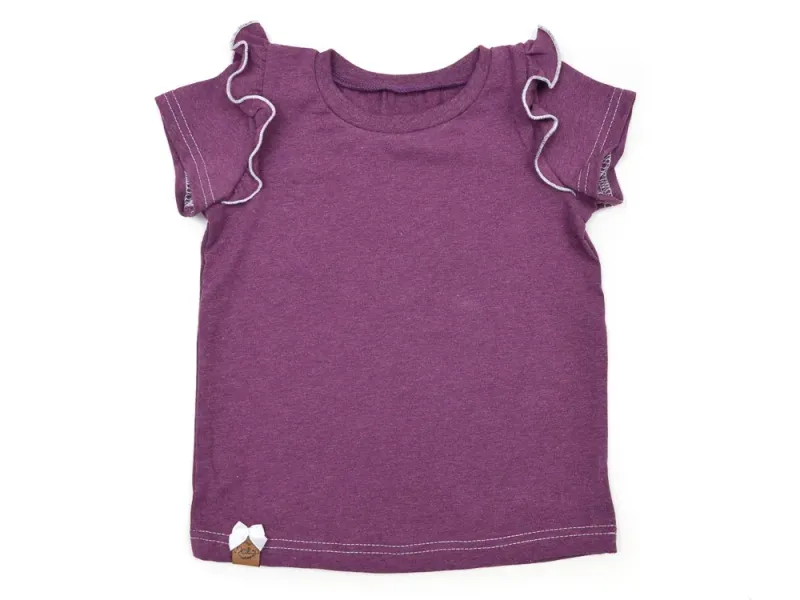 T-Shirt mit Rüschen | beere