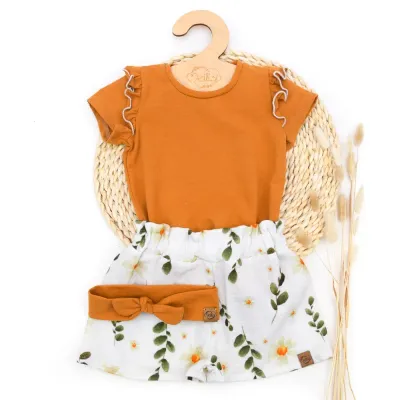 Set | Margerite | Rüschenshirt & Paperbag Shorts & Haarband