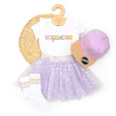 Set | Schulkind | Herzen | flieder