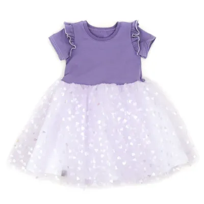 Kleid Kinder Mädchen Tüll Taufe Hochzeit Schulanfang flieder lila