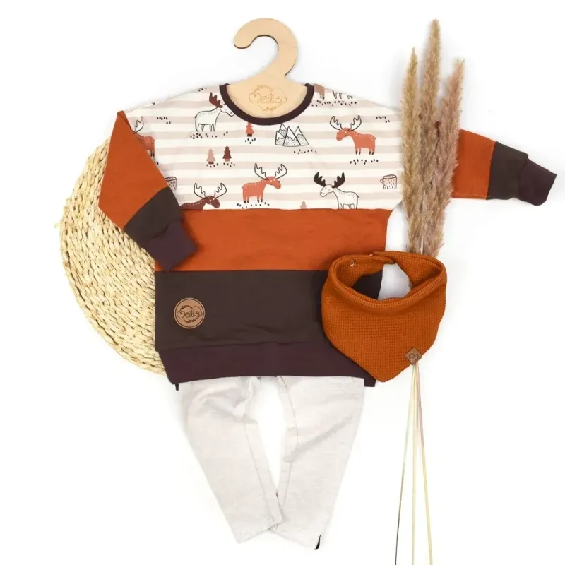 Set | Elch Emil | Pullover & Leggings & Halstuch