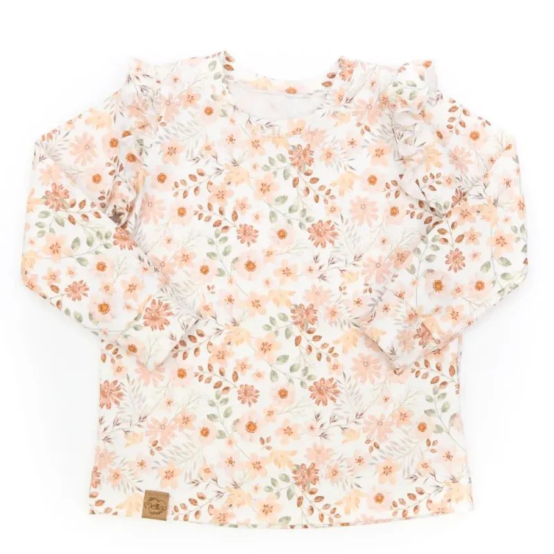 Langarmshirt mit Rüschen | Blütenzauber