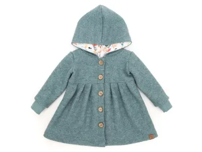 Walkmantel Wollwalk Mantel Mädchen Kinder Meilisu dusty blue rauchblau