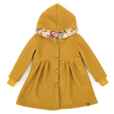 Walkmantel Wollwalk Mantel Mädchen Kinder Meilisu gelb