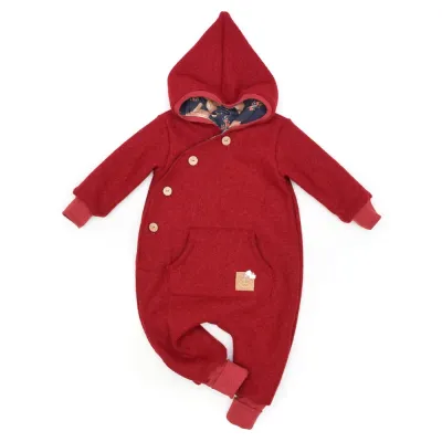 Walkoverall Wollwalk Anzug Baby Kinder dunkelrot