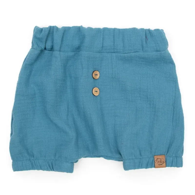 Shorts | Musselin | rauchblau