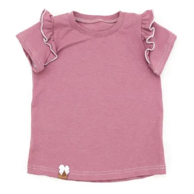 T-Shirt mit Rüschen | altrosa