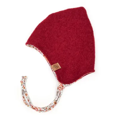 Walkmütze mit Zipfel | dunkelrot