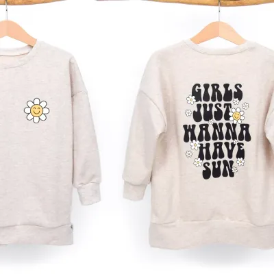 Oversized Pullover GIRLS JUST WANNA HAVE SUN Kinder creme