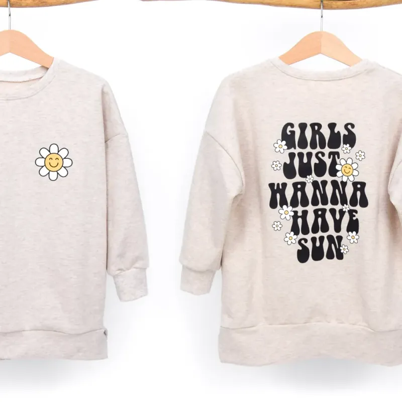 Oversized Pullover GIRLS JUST WANNA HAVE SUN Kinder creme