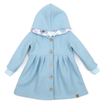 Walkmantel Wollwalk Mantel Mädchen Kinder Meilisu hellblau