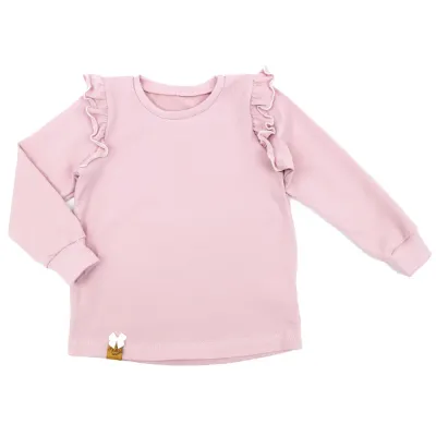 Langarmshirt mit Rüschen | rosé