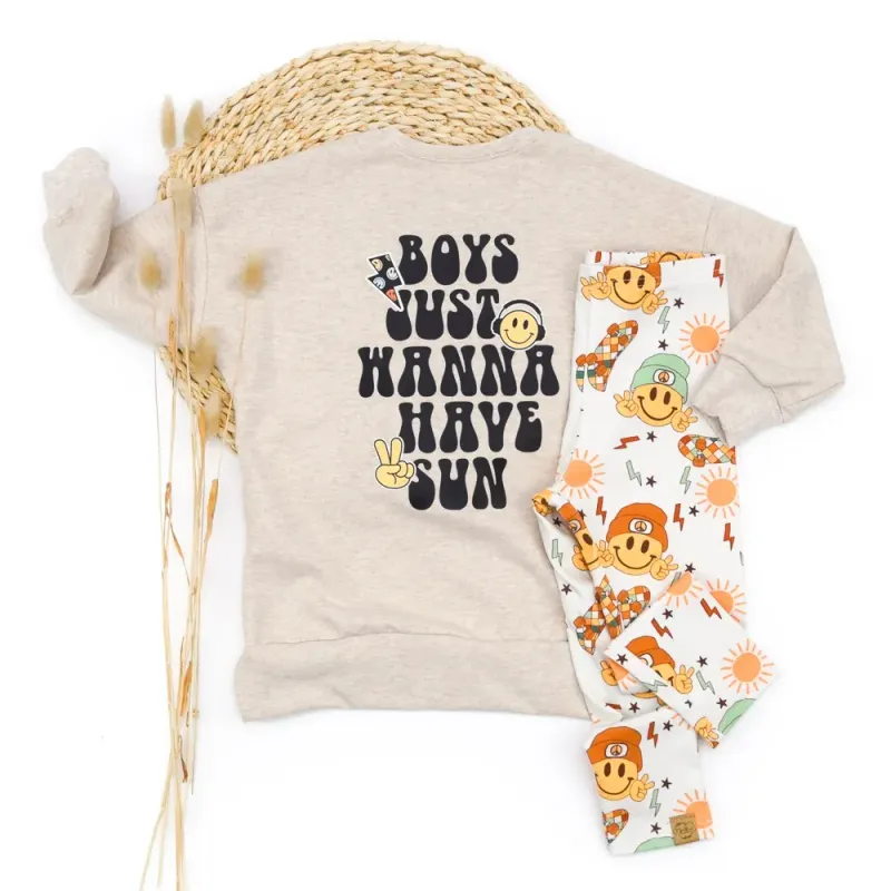 Set | Cool Smiley creme | Pullover & Leggings