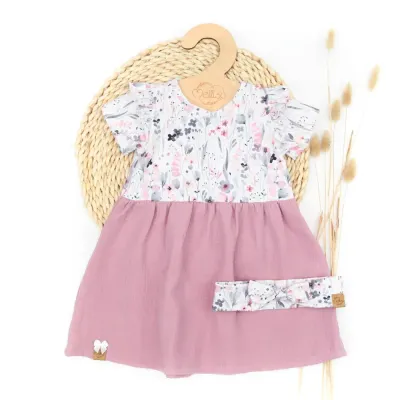 Set | Watercolor Flowers | Kleid & Haarband