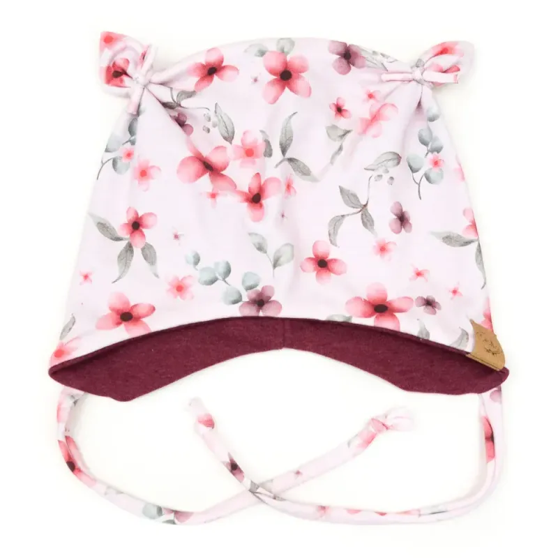 Ohrenmütze | Red Flowers | Gr. 45-47 cm