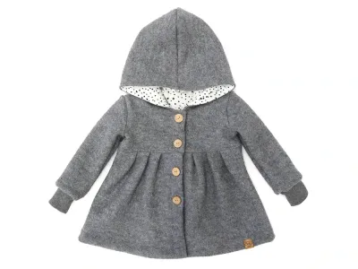 Walkmantel Wollwalk Mantel Mädchen Kinder Meilisu hellgrau