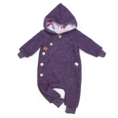 Walkoverall | aubergine meliert Walkoverall Wollwalk Anzug Baby Kinder aubergine lila violet