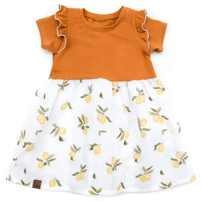 Kleid | lang- & kurzarm | Musselin | Zitrone