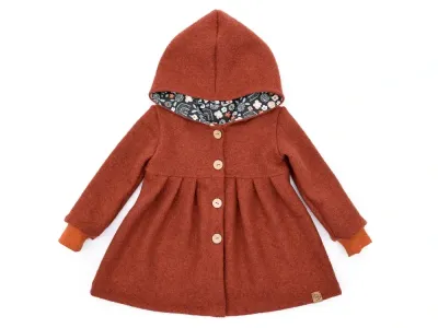 Walkmantel Wollwalk Mantel Mädchen Kinder Meilisu rost terracotta