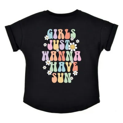 Oversized T-Shirt | GIRLS just wanna have sun | schwarz