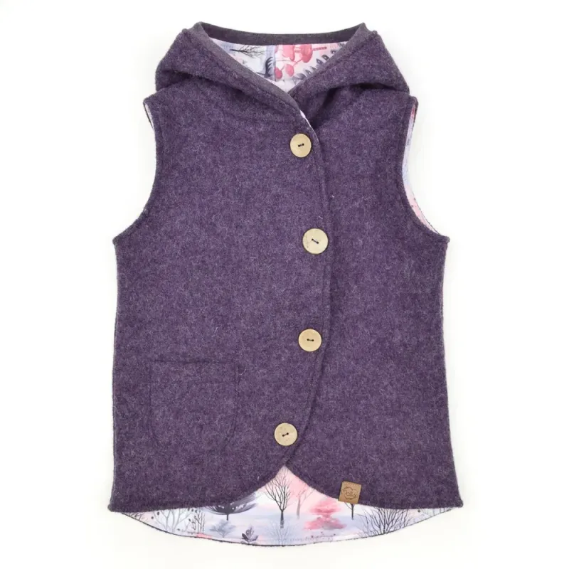 Walkweste | aubergine meliert