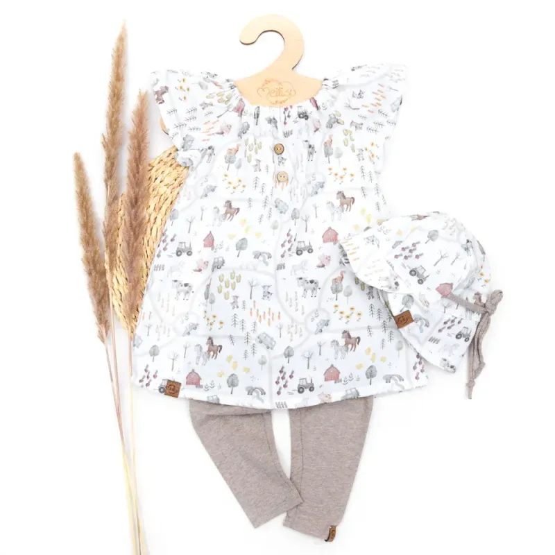 Set | Kleine Farm | Sommerkleid & Leggings & Sonnenhut