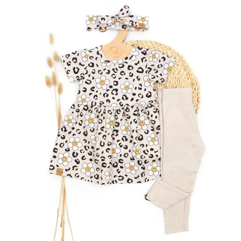 Set | Leo Daisy | Kleid & Leggings & Haarband