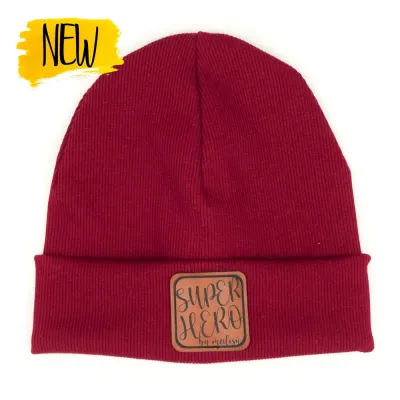 Hipster Mütze | Feinripp | dunkelrot
