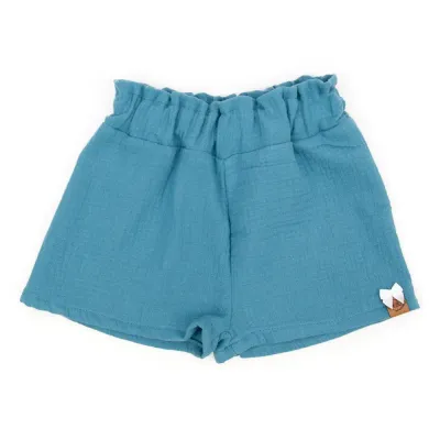 Paperbag Shorts | Musselin | rauchblau