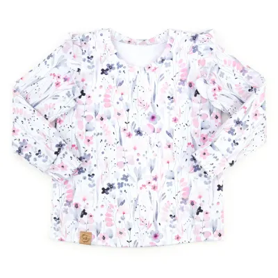 Langarmshirt mit Rüschen | Watercolor Flowers