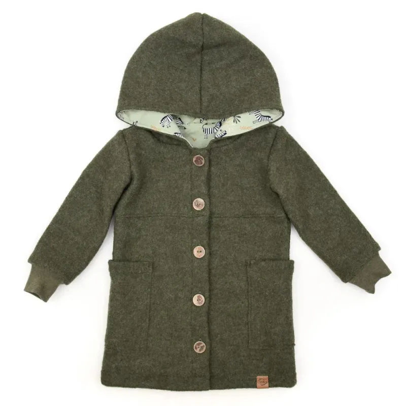 Walkmantel | khaki meliert | gerade Walkmantel Wollwalk Mantel Mädchen Kinder Jungs Meilisu khaki grün