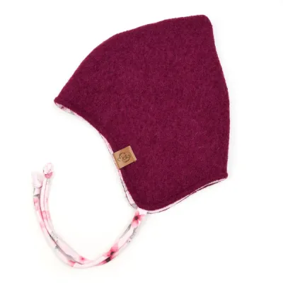 Walkmütze mit Zipfel | brombeer