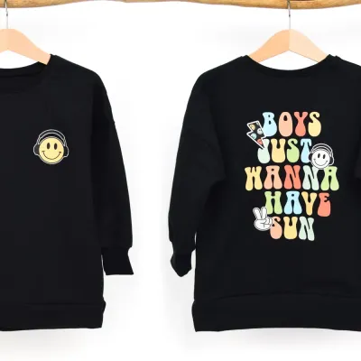 Oversized Pullover BOYS JUST WANNA HAVE SUN Kinder schwarz