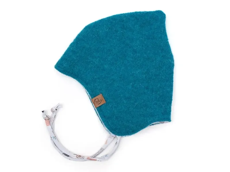 Walkmütze mit Zipfel | petrol meliert