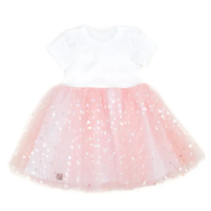 Kleid Kinder Mädchen Tüll Taufe Hochzeit Schulanfang rosa weiß