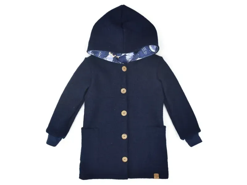 Walkmantel | marine | gerade Walkmantel Wollwalk Mantel Mädchen Kinder Meilisu marine dunkelblau