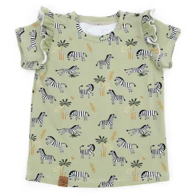 T-Shirt mit Rüschen | Zebra Zack