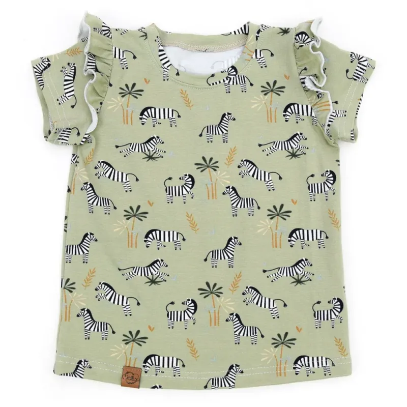 T-Shirt mit Rüschen | Zebra Zack